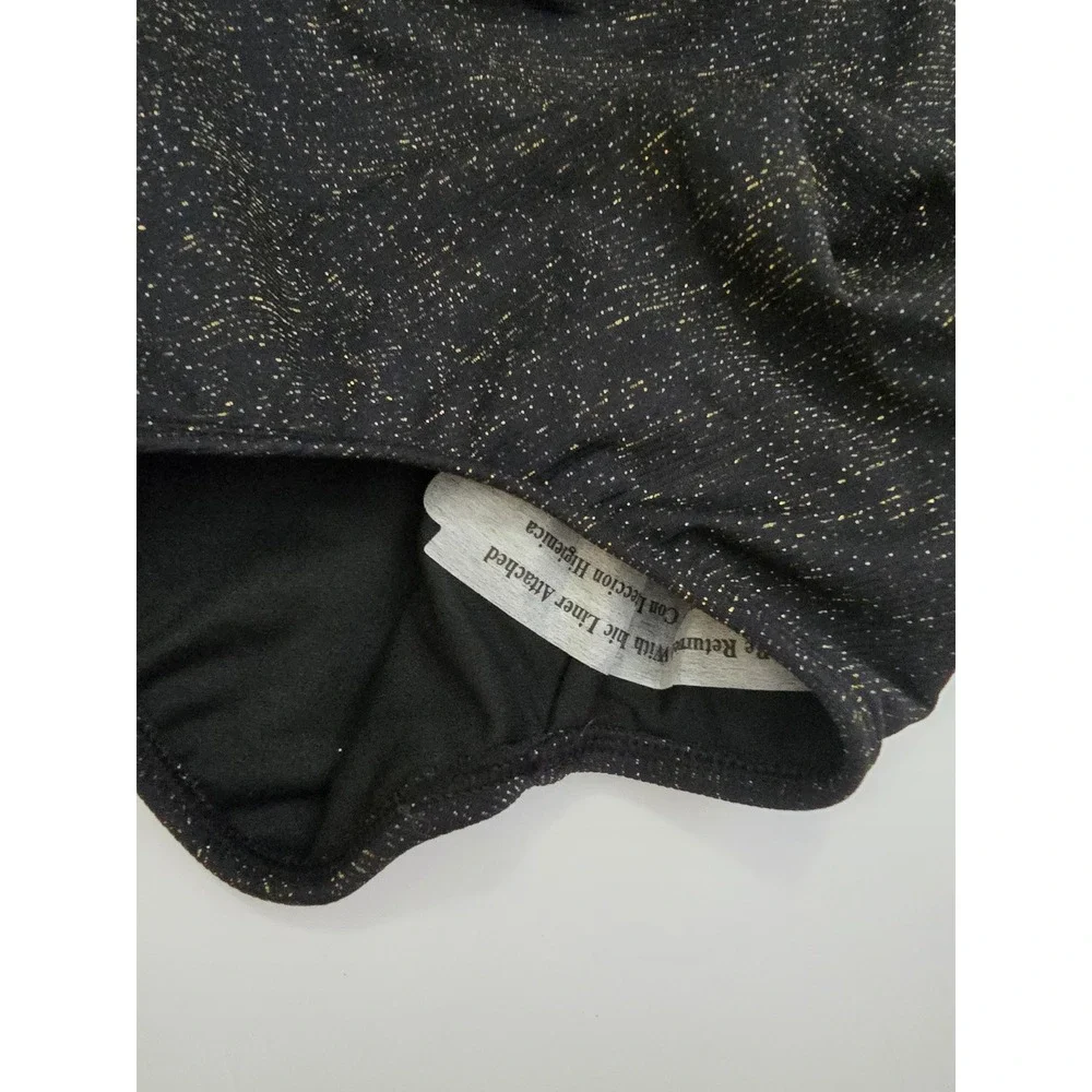 Art Class Girls Black Metallic Shimmer One Piece Swimsuit UPF 50+ M 8 NWT
